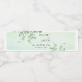 Eucalyptus Greenery Waterverf Wedding Waterfles Etiket (Enkel label)