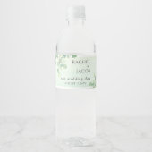 Eucalyptus Greenery Waterverf Wedding Waterfles Etiket (Voorkant)