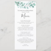 Eucalyptus Greenery Waterverf Wreath Wedding Menu (Voorkant)