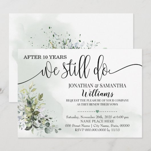 Eucalyptus greenery we doen het nog steeds kaart (Voorkant / Achterkant)