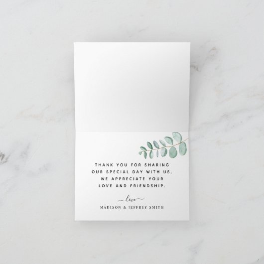 Eucalyptus Greenery Weddenschap Hartelijk dank Aankondiging (Binnen)