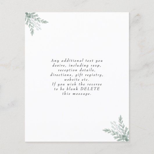 Eucalyptus Greenery Wedding (Achterkant)