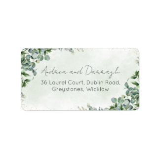 Eucalyptus Greenery Wedding Address Labels 1001