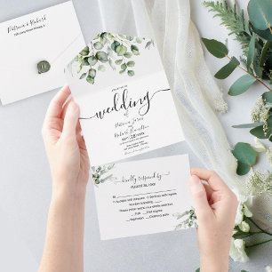 Eucalyptus Greenery Wedding All In One Uitnodiging