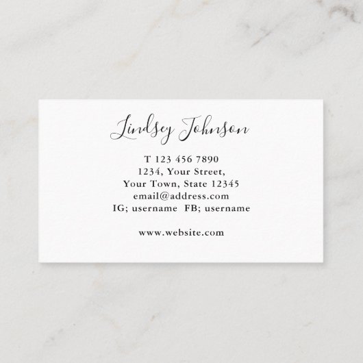 Eucalyptus Greenery Wedding and Event Planner Visitekaartje (Achterkant)