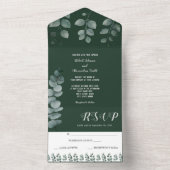Eucalyptus Greenery Wedding and RSVP Response All In One Uitnodiging (Binnen)