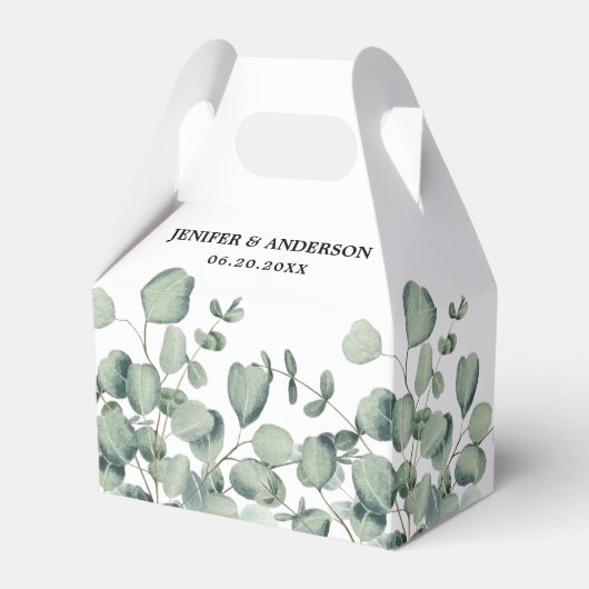 Eucalyptus Greenery Wedding Bedankdoosjes (Voorkant Zijde)