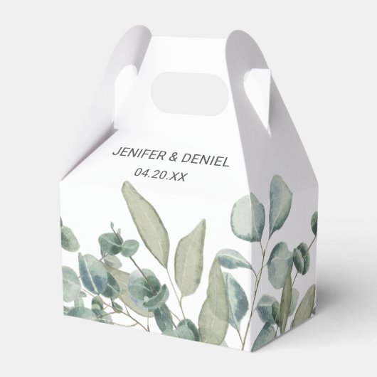 Eucalyptus Greenery Wedding Bedankdoosjes (Voorkant Zijde)