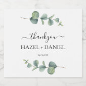 Eucalyptus Greenery Wedding Bedankt Bier Etiket (Enkel label)