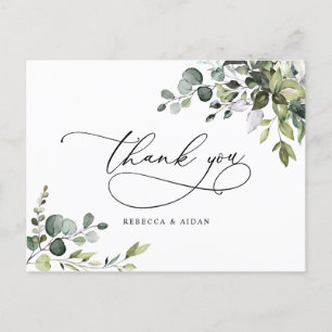 Eucalyptus Greenery Wedding Bedankt Briefkaart