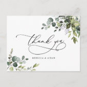 Eucalyptus Greenery Wedding Bedankt Briefkaart (Voorkant)