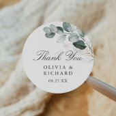 Eucalyptus Greenery Wedding Bedankt Ronde Sticker