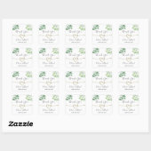 Eucalyptus Greenery Wedding Bedankt Vierkante Sticker (Vel)