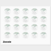 Eucalyptus Greenery Wedding Bedankt voor het scrip Ronde Sticker (Vel)