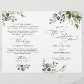 Eucalyptus Greenery Wedding Bi-Fold Programme (Voorkant)