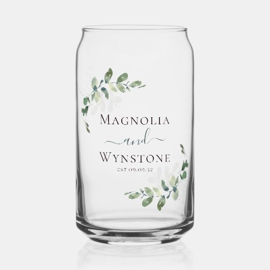 Eucalyptus Greenery Wedding Blikvorm Glas (Voorkant)