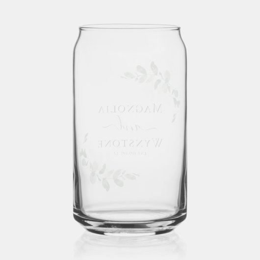 Eucalyptus Greenery Wedding Blikvorm Glas (Achterkant)