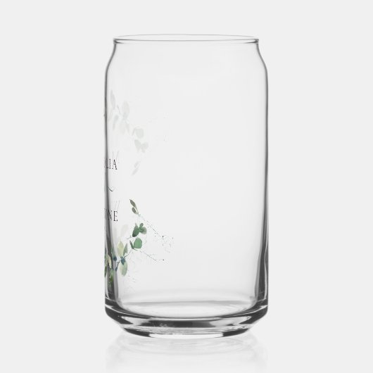 Eucalyptus Greenery Wedding Blikvorm Glas (Links)