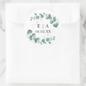 Eucalyptus Greenery Wedding Bonbonniere Ronde Sticker (Tas)