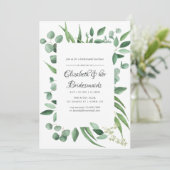 Eucalyptus Greenery Wedding Bridesmaids Luncheon Kaart (Staand voorkant)