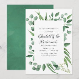 Eucalyptus Greenery Wedding Bridesmaids Luncheon Kaart