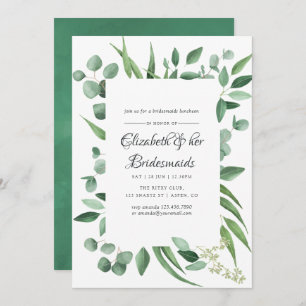 Eucalyptus Greenery Wedding Bridesmaids Luncheon Kaart