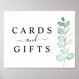 Eucalyptus Greenery Wedding Cards & Gifts Sign Poster