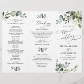 Eucalyptus Greenery Wedding Ceremony Programme (Voorkant)