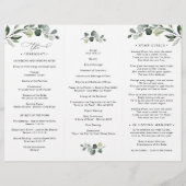 Eucalyptus Greenery Wedding Ceremony Programme (Achterkant)