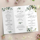 Eucalyptus Greenery Wedding Ceremony Programme