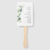Eucalyptus Greenery Wedding Ceremony Programme Handwaaier (Voorkant)