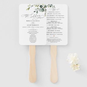 Eucalyptus Greenery Wedding Ceremony Programme Handwaaier