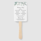 Eucalyptus Greenery Wedding Ceremony Programme Handwaaier (Achterkant)