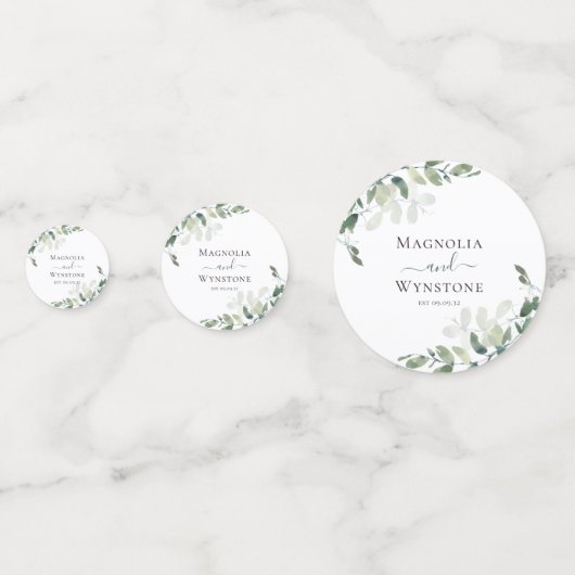 Eucalyptus Greenery Wedding Confetti (Achterkanten)