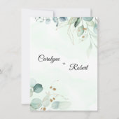 Eucalyptus Greenery Wedding Details Kaart (Achterkant)