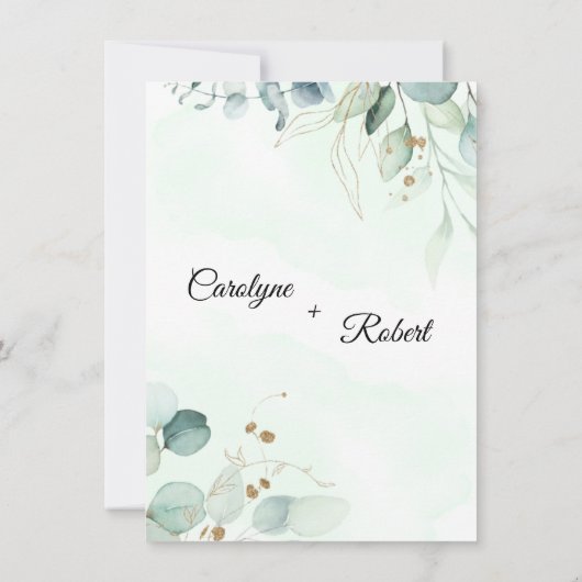 Eucalyptus Greenery Wedding Details Kaart (Achterkant)