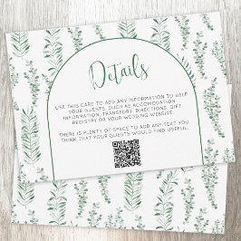 Eucalyptus Greenery Wedding Details QR Code Kaart
