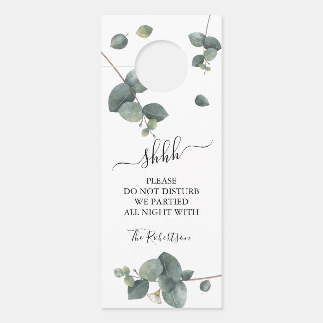 Eucalyptus Greenery Wedding Deurhanger (Voorkant)