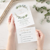Eucalyptus Greenery Wedding Elegant Modern All In One Uitnodiging