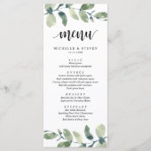 Eucalyptus Greenery Wedding Elopement Dinner Menu (Voorkant)