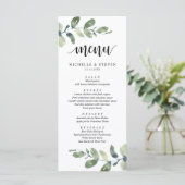 Eucalyptus Greenery Wedding Elopement-menu Menu (Staand voorkant)