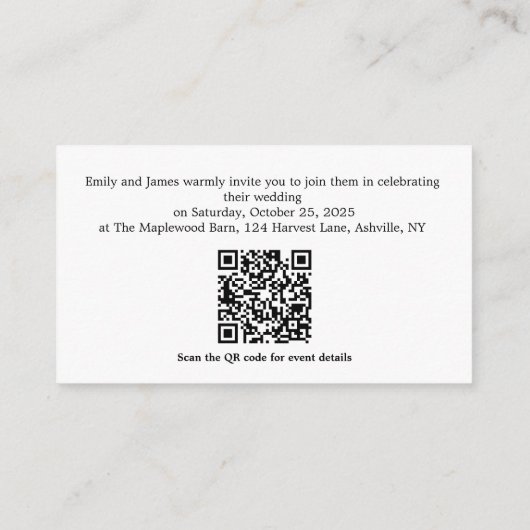 Eucalyptus Greenery Wedding Enclosure Kaart met QR (Achterkant)