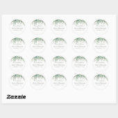 Eucalyptus Greenery Wedding Favor Elegant Modern Ronde Sticker (Vel)