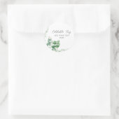 Eucalyptus, Greenery, Wedding Favor Ronde Sticker (Tas)