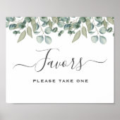 Eucalyptus Greenery Wedding Favor Sign Poster (Voorkant)