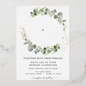 Eucalyptus Greenery Wedding Folie Uitnodiging (Voorkant)