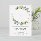 Eucalyptus Greenery Wedding Folie Uitnodiging (Staand Voorkant)