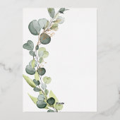 Eucalyptus Greenery Wedding Folie Uitnodiging (Achterkant)