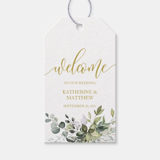 Eucalyptus Greenery Wedding Gift Label Cadeaulabel (Voorkant)