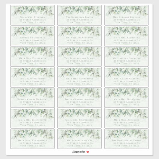 Eucalyptus Greenery Wedding Guest Adresetiketten Sticker (Vel)